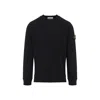 Stone Island Organic Cotton Crew Neck Long Sleeve Top In Black