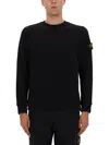 Stone Island Black Sweatshirt With Pockets And Compass Logo In Black