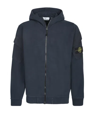 Stone Island Cotton Sweatshirt In Blue
