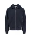 Stone Island Long Sleeve Cotton Sweatshirt With Ribbed Trim In Blue