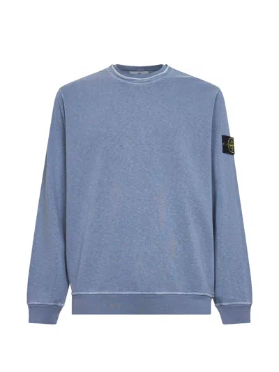 Stone Island Cotton Sweatshirt In Blue