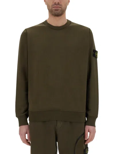 Stone Island Cotton Sweatshirt In Green