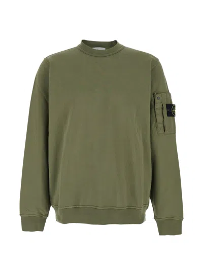 Stone Island Cotton Sweatshirt In Green