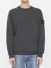 Stone Island Grey Wool Sweater With Logo In Gray