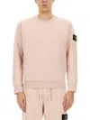 Stone Island Mens Antique Rose Crewneck Brand-badge Cotton-jersey Sweatshirt In Pink
