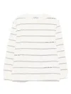 Stone Island Mens Ivory Marina Striped Cotton-jersey Sweatshirt In White