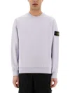 Stone Island Light Sweatshirt With Logo Badge In White