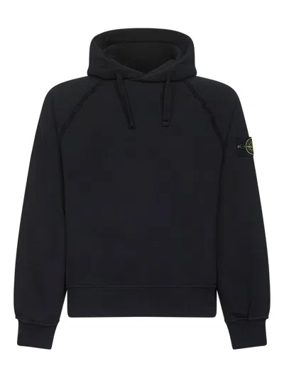Stone Island Cotton Sweatshirt With Hood In Blue