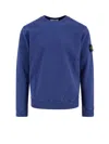 Stone Island Cotton Sweatshirt With Iconic Patch In Blue
