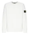 Stone Island Cotton Sweatshirt With Iconic Sleeve Patch In White