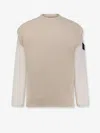 Stone Island Cotton Sweatshirt With Knitted Insert In Brown