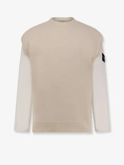 STONE ISLAND COTTON SWEATSHIRT WITH KNITTED INSERT