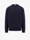 Stone Island Cotton Sweatshirt With Logo Embroidery On The Left Sleeve In Blue