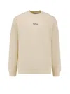 Stone Island Logo Printed Crewneck Sweatshirt In Neutral