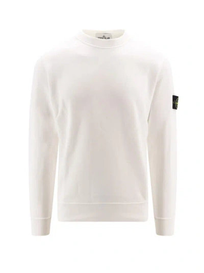 Stone Island Cotton Sweatshirt With Removable Logo Patch In Neutral