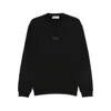 Stone Island Cotton Sweatshirt With Embroidered Logo In Black