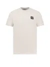 Stone Island Short-sleeved T-shirt With Compass Logo Patch In White