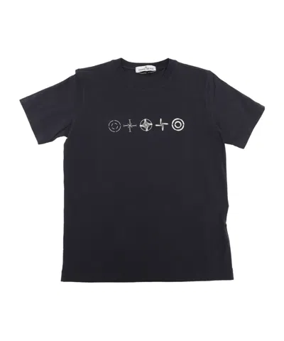Stone Island Cotton T-shirt In Navy Blue