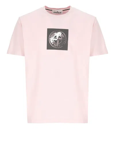 Stone Island Cotton T-shirt In Pink