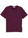 Stone Island Slim-fit Short-sleeve T-shirt With Compass Patch In Purple