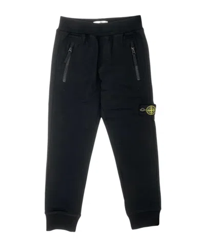 Stone Island Cotton Tapered Track Pants In Black
