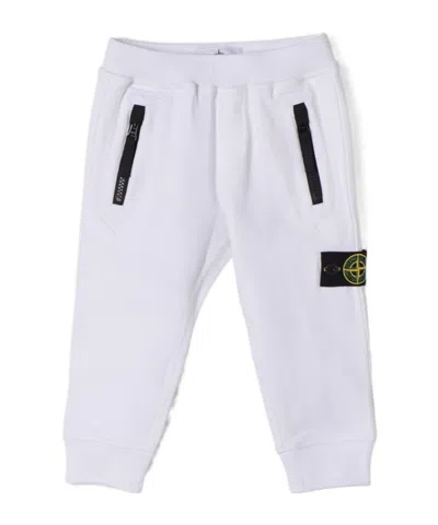 Stone Island Cotton Tapered Track Pants In White