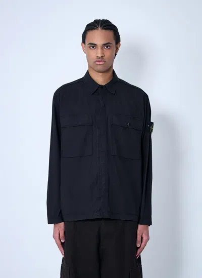 Stone Island Cotton Tela Overshirt In Black