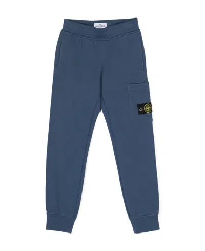 Stone Island Cotton Track Pant In Blue