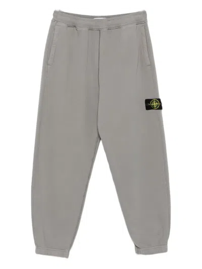 Stone Island Cotton Track Pants In Gray