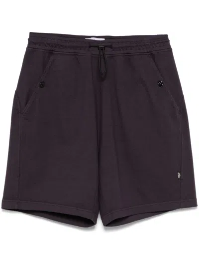 Stone Island Cotton Track Shorts In Purple