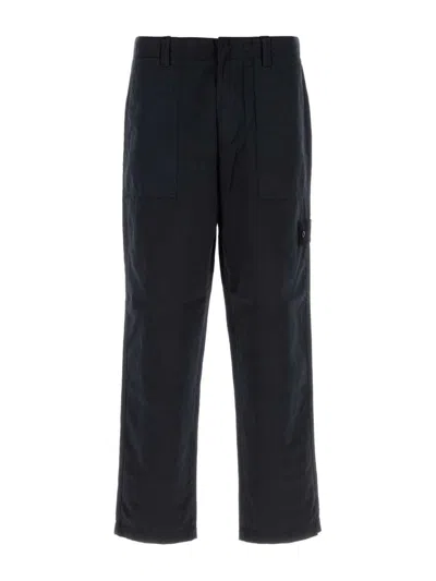 Stone Island Cotton Trousers In Blue