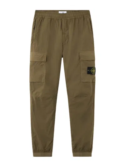 Stone Island Cotton Trousers In Green