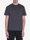 Stone Island Crewneck Cotton T-shirt Compass Patch In Blue