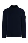 Stone Island Logo Patch Crewneck Jumper In Blue