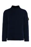 Stone Island Logo Patch Crewneck Jumper In Blue