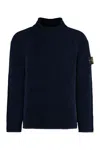 Stone Island Logo Patch Crewneck Jumper In Navy