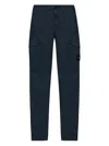Stone Island Cotton Twill Cargo Trousers In Blue