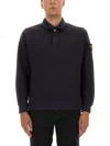 Stone Island Cotton Vanisé Polo Shirt In Black