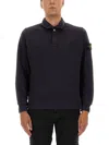 Stone Island Cotton Vanisé Polo Shirt In Black