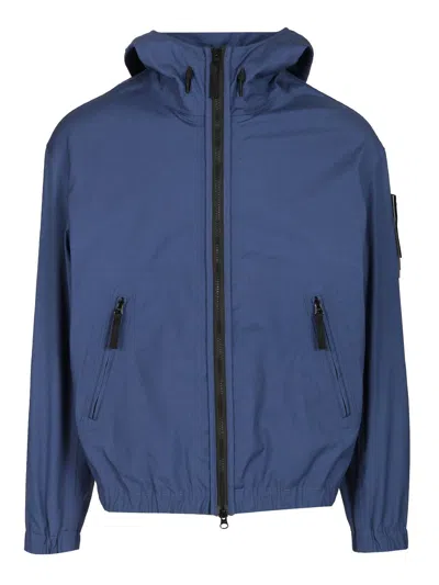 Stone Island Cotton Windbreaker Coats Blue