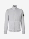 Stone Island Compass-badge Zipped Sweatshirt In Grey