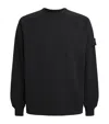 Stone Island Crewneck Sweatshirt With Ribbed Detailing And Logo Patch In Black