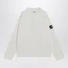 Stone Island Crater Neck Cotton Sweatshirt In White
