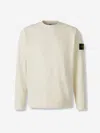 Stone Island Ribbed Knit Sweater With Crew Neckline And Logo Patch In Multi