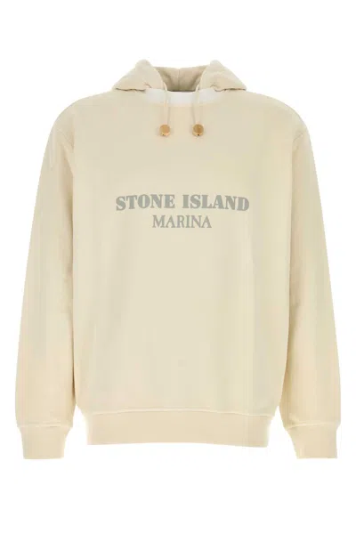 Stone Island Cream Cotton Sweatshirt In Neutral