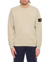 Stone Island Classic Fit Crew Neck Sweater With Distinctive Badge In Nude