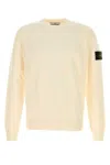 Stone Island Ribbed Crew-neck Cotton Sweater With Long Sleeves In Neutral