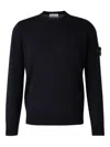 Stone Island Lightweight Wool Crew Neck Pullover In Blue