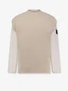 Stone Island Cotton Sweatshirt With Knitted Insert In Brown