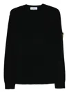 Stone Island Organic Cotton Crewneck Sweatshirt In Black